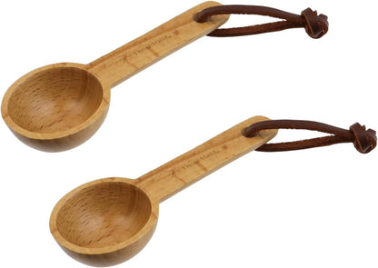 30ml Wood Measuring Spoon and Scoop Wooden Tablespoon 30ml Measuring Scoop 2 TBSP Retro Coffee Spoons for Dry Ingredients Ground Tea Spice (Wood Color, 2TBSP)