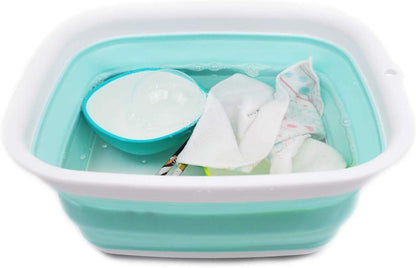 SAMMART 9.45L (2.5 Gallon) Collapsible Tub - Foldable Dish Tub - Portable Washing Basin - Space Saving Plastic Washtub (Grey, M)