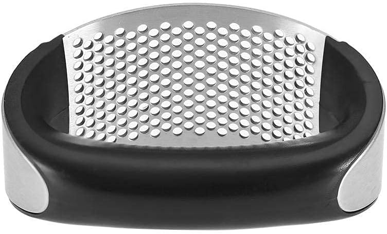 Fdit Garlic Press, Stainless Steel Curved Garlic Crusher with Ergonomic Handle, 4.1x2x3 Inch