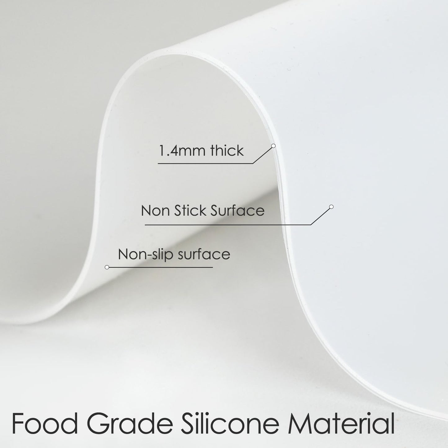 Standard Silicone Mat,Black Baking Mat-Food Grade Kids Dinner Table Placemat Non Slip Counter Mat with Raised Edges Heat Resistant Mat for Air Fryer Nonstick Pastry Dough Mat(1 Pack 23.6'' x 15.7'')