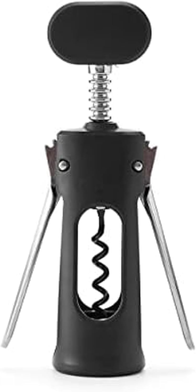 Rabbit Premium Wine Wing Corkscrew Wine Opener and Bottle Opener, Black 2.36 x 1.97 x 7.68 IN