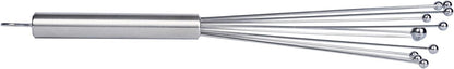 Restaurantware 10.5 in Stainless Steel Ball Whisk - German Standard Egg Beater with Ergonomic Handle, Dishwasher Safe - Manual Mixer Cooking Whisk for Baking, Stirring, Sauces, Beating