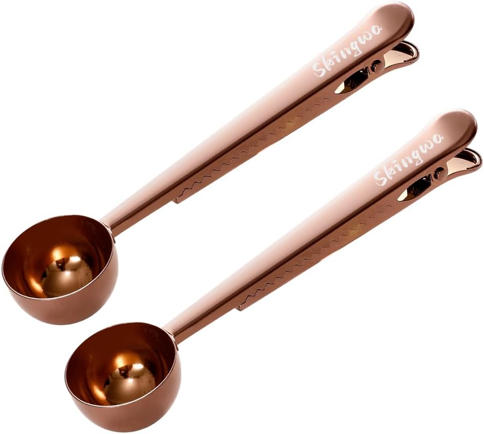Coffee Scoop with Bag Clip, Multi-Function Milk Powder Measuring Spoon, 20ml (Black)