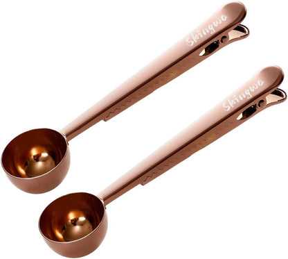 Coffee Scoop with Bag Clip, Multi-Function Milk Powder Measuring Spoon, 20ml (Black)