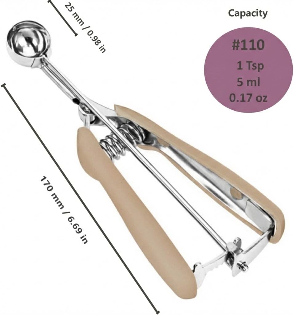 Ice Cream Scoop, 18/8 Stainless Steel Cookie Scoop, Cookie Scoops for Baking, 2 Tbsp/ 30 ml/ 1 oz Cookie Dough Scoop, Ice Cream Scooper with Trigger Release, Cookie Scooper for Baking
