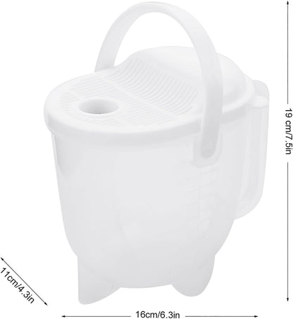 Rice Washing Bowl Colander, Rice Washing Bowl with Strainer Clear Grain Washer Strainer with Handle for Kitchen Food/Pasta 19×12×16cm