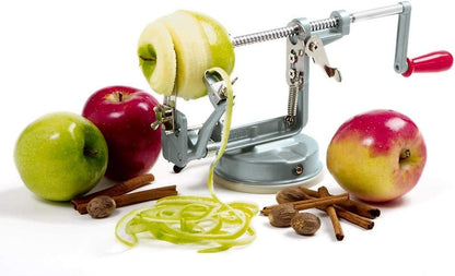 Norpro Apple Master-Apple, Potato, Parer, Slicer & Corer with Vacuum Base, Red frame