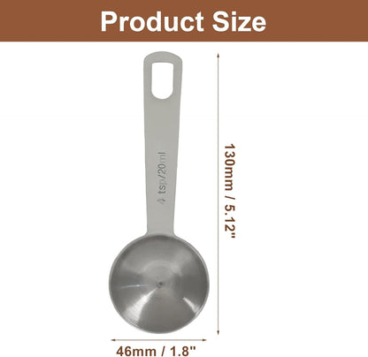 2Pcs 2/3 Tablespoon (2/3 Tbsp | 2 Tsp | 10 Ml | 10 Cc) Stainless Steel Measuring Spoons, 2 Teaspoon Metal Single Measuring Spoon for Measuring Coffee Powder, Grains and Loose Tea
