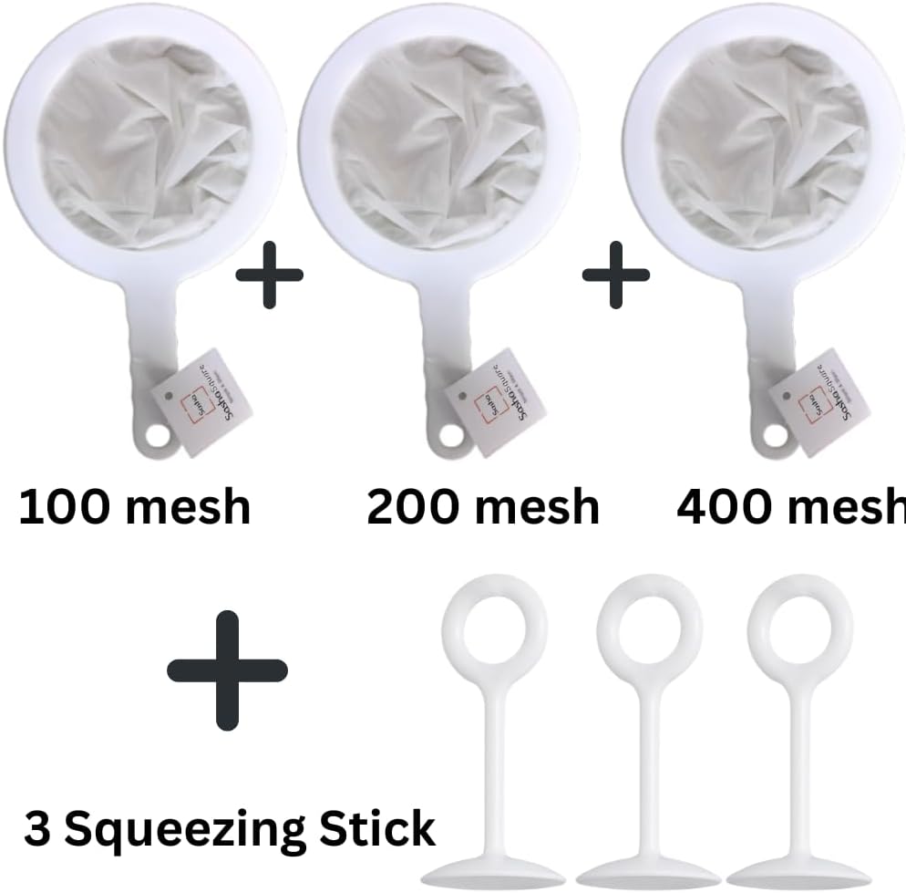 Kitchen Ultra-Fine Nylon Mesh Strainer I Plastic Sieve Fine Mesh Filter Spoon For Soy Milk Coffee Filter Milk Yogurt Juice Kefir Honey Wine coladores de cocina Kitchen Gadgets (100 Mesh)