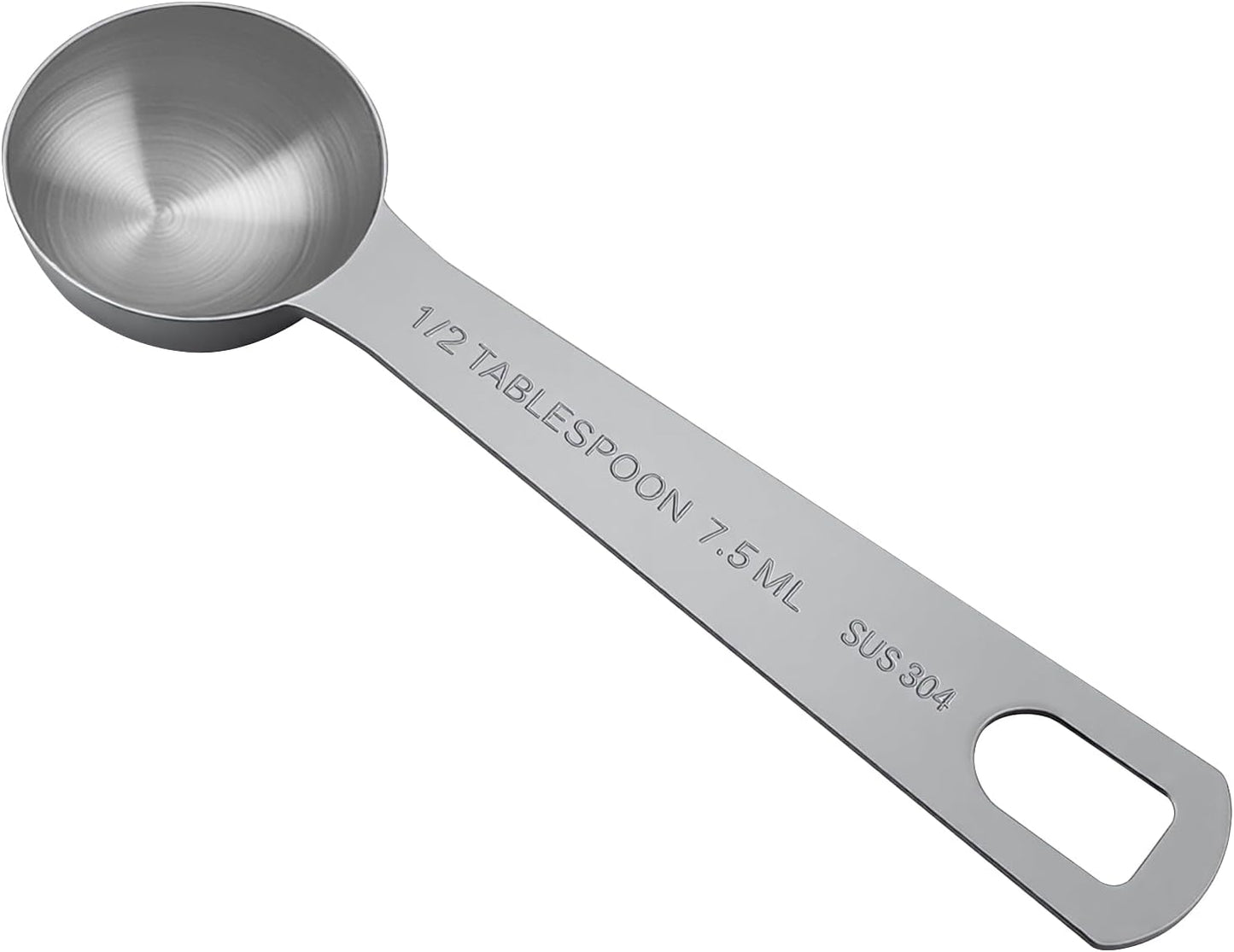 Teaspoon Measuring Spoons, 7.5mL (7.5 cc | 1/4 oz) Stainless Steel Teaspoon Scoop, Long Handle Metal Measuring Spoons for Cooking,Baking (0.25 OZ)