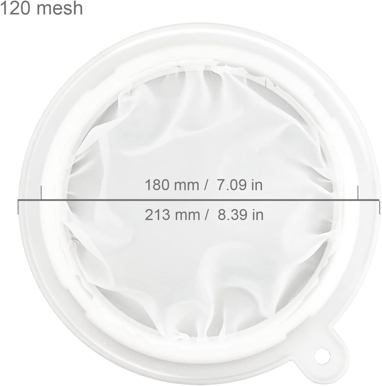 8.4in 80 Mesh Big Nylon Mesh Filter Ultra-Fine Sieve Sediments Strainer PP Frame for Straining Juice,Honey,Tea