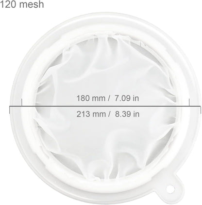8.4in 80 Mesh Big Nylon Mesh Filter Ultra-Fine Sieve Sediments Strainer PP Frame for Straining Juice,Honey,Tea