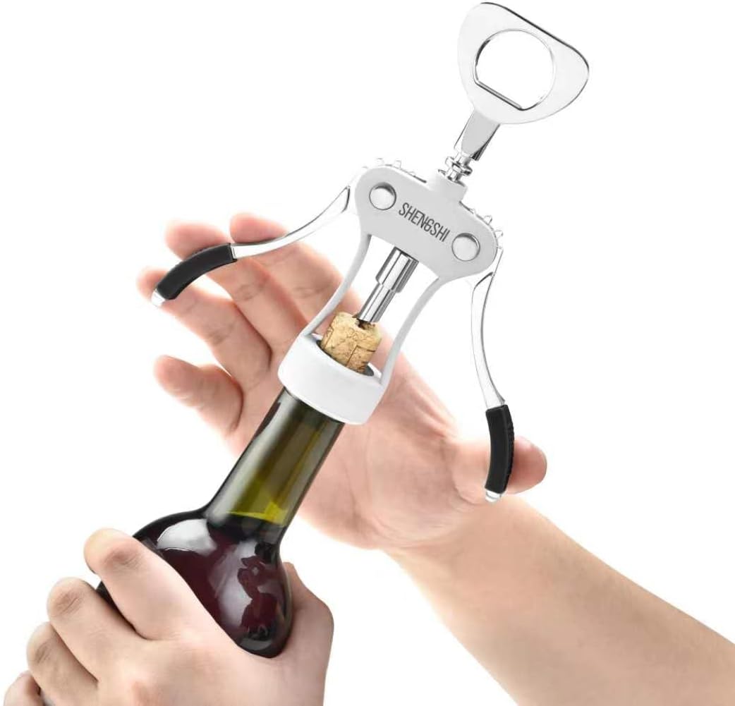 shengshi Wine Opener Zinc Alloy Premium Wing Corkscrew Wine Bottle Opener With Multifunctional Bottles Opener
