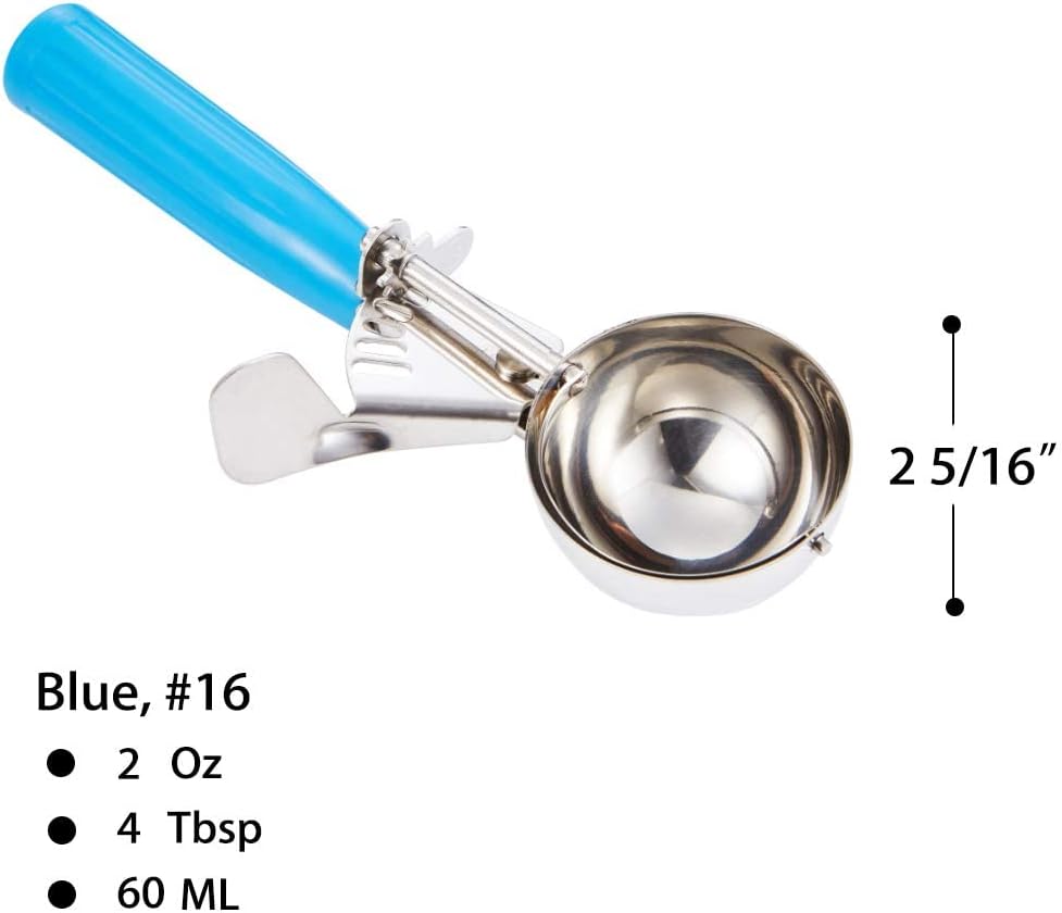 Portion Scoop - Disher, Cookie Scoop, Food Scoop - Portion Control - 18/8 Stainless Steel, Milk White Handle (#10 / 3oz)