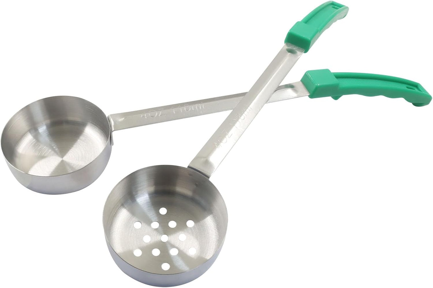 Hordion 4 Pcs Portion Control Serving Spoons Ladle Scoops, Food Measuring Ladle Utensils Proportion Manage Slotted and Unslotted Scoops for Weight Loss(Blue, 8oz)