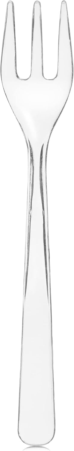 Loreso Plastic 50CT Mini Clear Dessert Spoons For Miniature Dessert Cups, Tasting Party, Sampling, Ice Cream, Small Catering Supplies - Reusable BPA Free Pack of 50