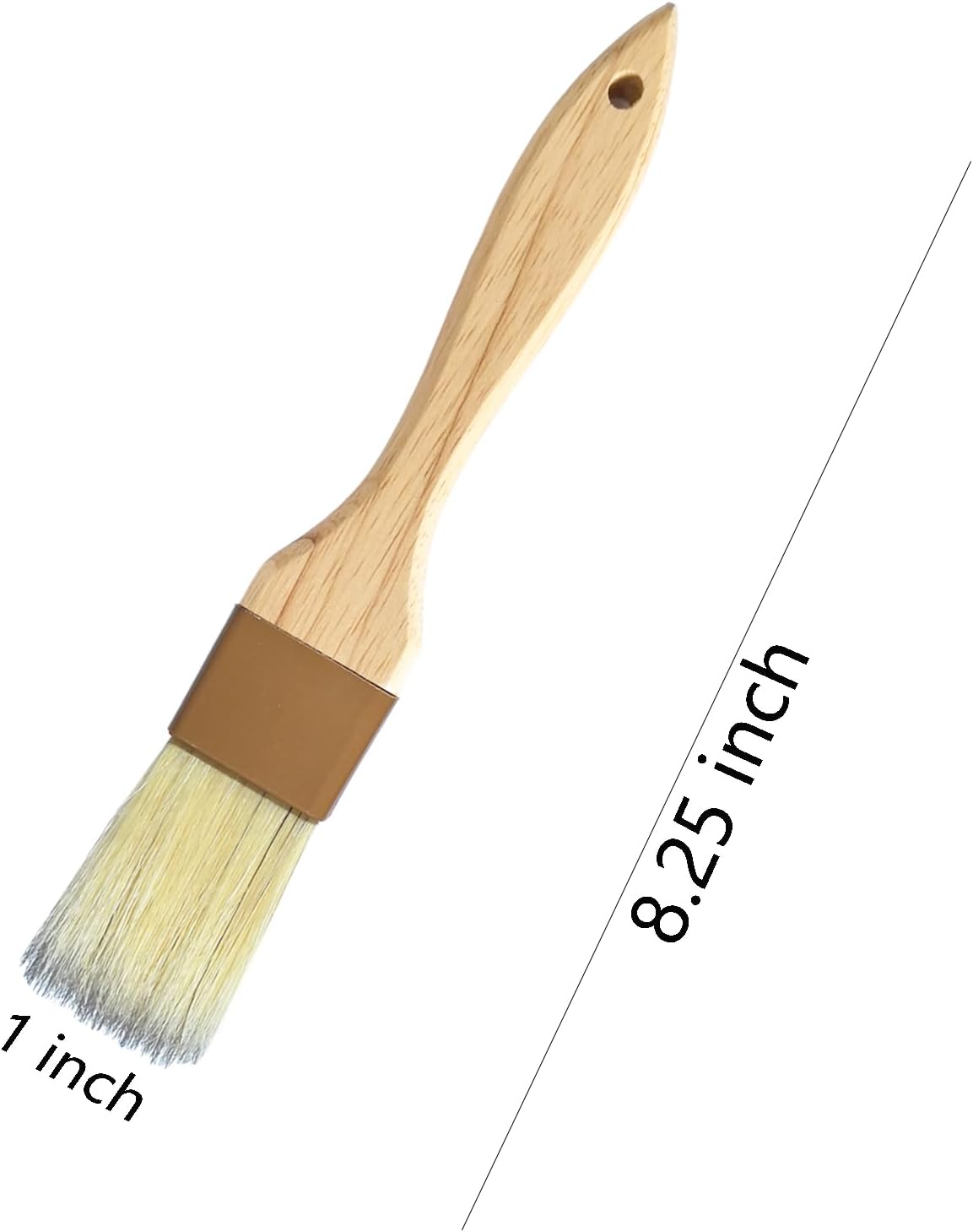 Pastry Brush - Food Basting Brushes, Non-Shedding Natural Boar Bristle, Heat Resistant Wooden Handle, Durable Kitchen Tool for Baking, Cooking, Butter, Egg Wash, Glazing, Oil, Sauce (1", 1 pc)