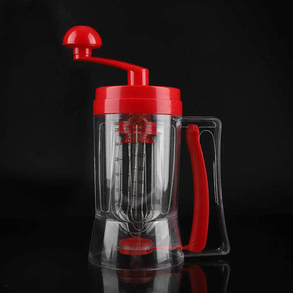 Hand Crank Batter Dispenser,Hand-held Manual Stirring Separator Funnel Mixer with Scale Baking Tool for Pancake Cupcake Waffle