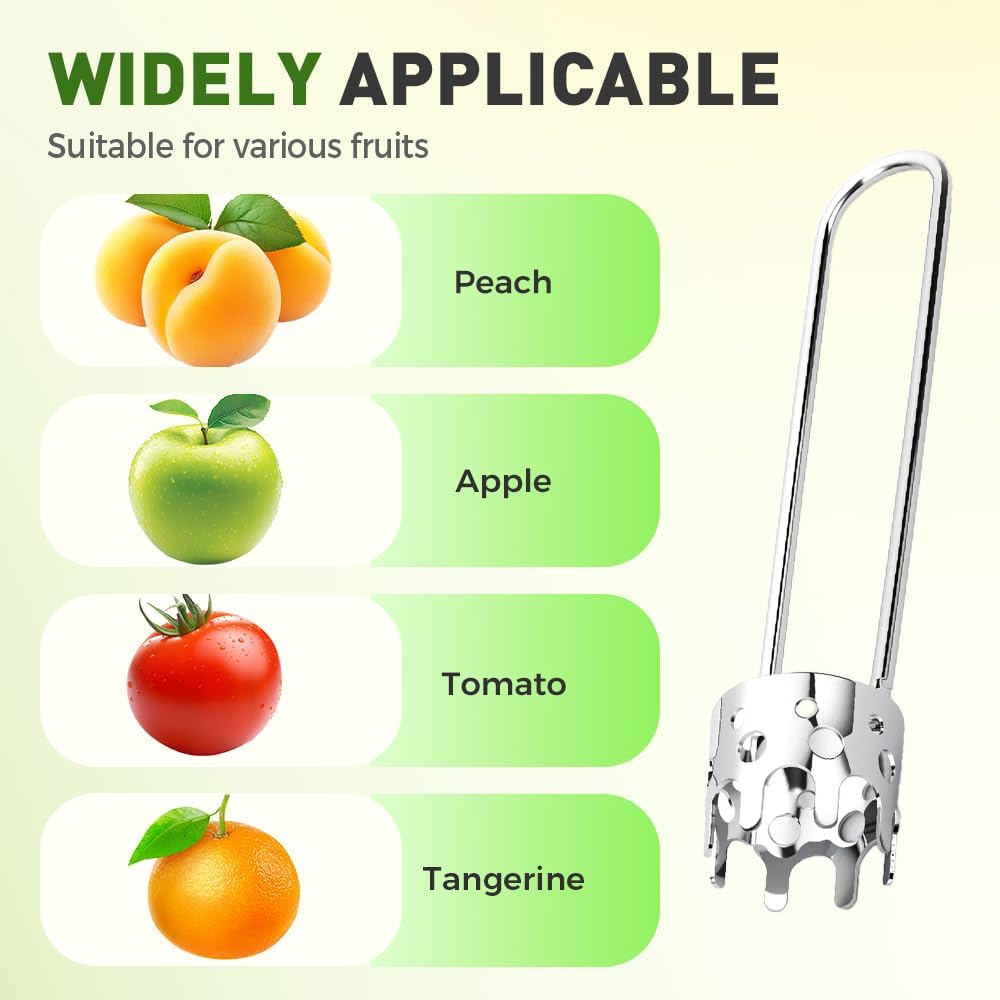 2 Pcs Fruit and Vegetable Corer Tool, Red Bell Pepper Seed Corer, Stainless Steel Apple Core Remover Kitchen Gadget for Pepper Pineapple Pear Apple Corer (A+B)