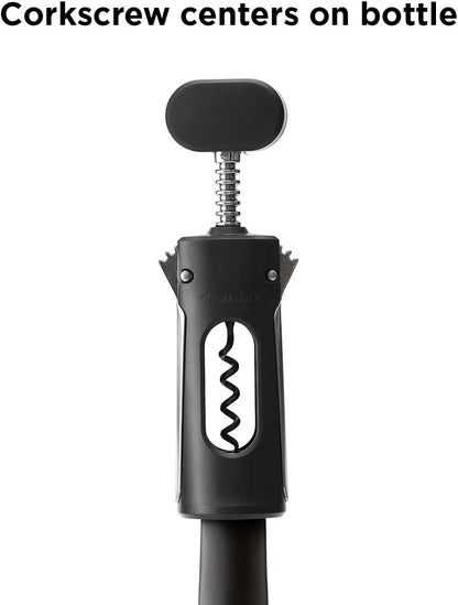 Rabbit Premium Wine Wing Corkscrew Wine Opener and Bottle Opener, Black 2.36 x 1.97 x 7.68 IN