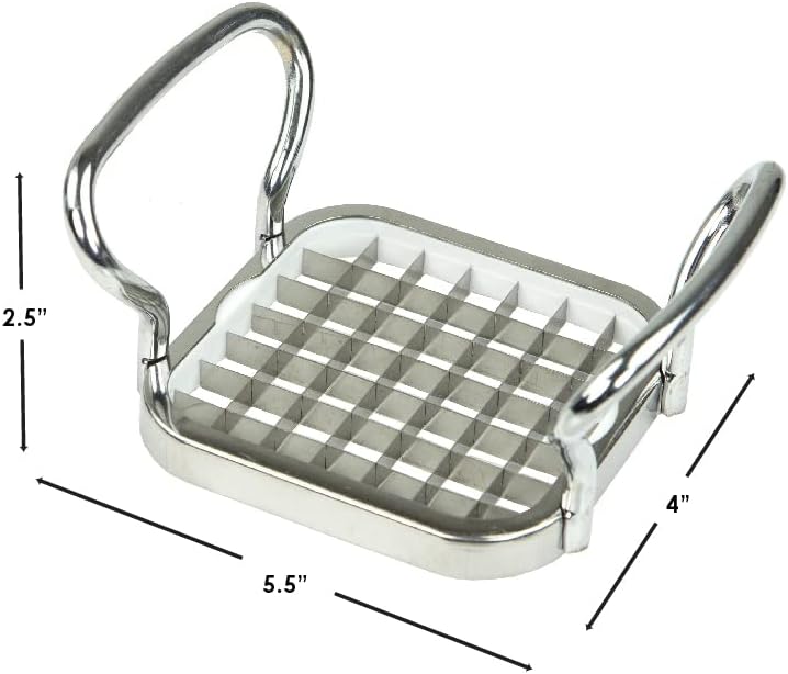 French Fry Cutter By Home Basics, French Fry Cutter Stainless Steel French Fry Slicer | With Easy Grip Handles,Silver