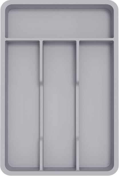 Lifewit Silverware Drawer Organizer Tray, Plastic Cutlery Storage for Kitchen, Flatware and Utensil Holder Divider for Spoons Forks Knives Tableware, 9.1 x 12.6", 5 Slots, Black