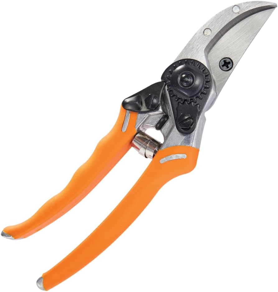 Dramm ColorPoint Stainless Steel Compact Garden Pruning Shears, Hand Pruner, Garden Clippers, with Heavy Duty Blade and Easy grip Handle, Yellow
