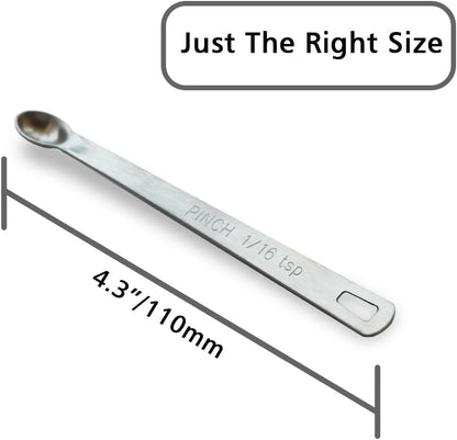 2PCS 1/8 Teaspoon(1/8tsp, 0.625 ml, Dash) Single Tiny Measuring Spoon, Small Individual Stainless Steel Measure Spoons Only