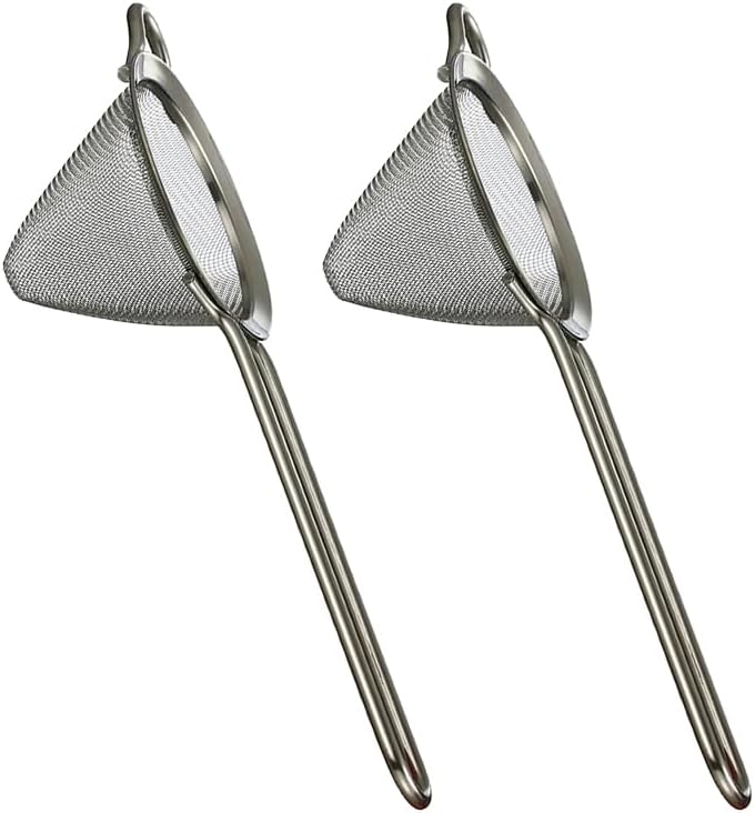 Fine Mesh Cocktail Strainer, Stainless Steel, Long Handle Set of 2 (Stainless Steel set of 2)