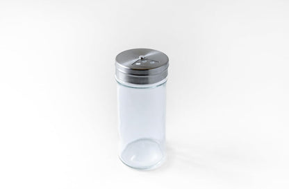 Fox Run 5167 Glass Spice Jar with Stainless Steel Shaker Lid, 6 Ounce, Clear Container for Seasonings, 1 Count (Pack of 1)