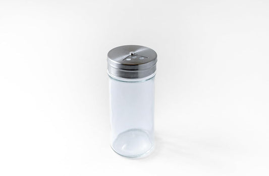 Fox Run 5167 Glass Spice Jar with Stainless Steel Shaker Lid, 6 Ounce, Clear Container for Seasonings, 1 Count (Pack of 1)