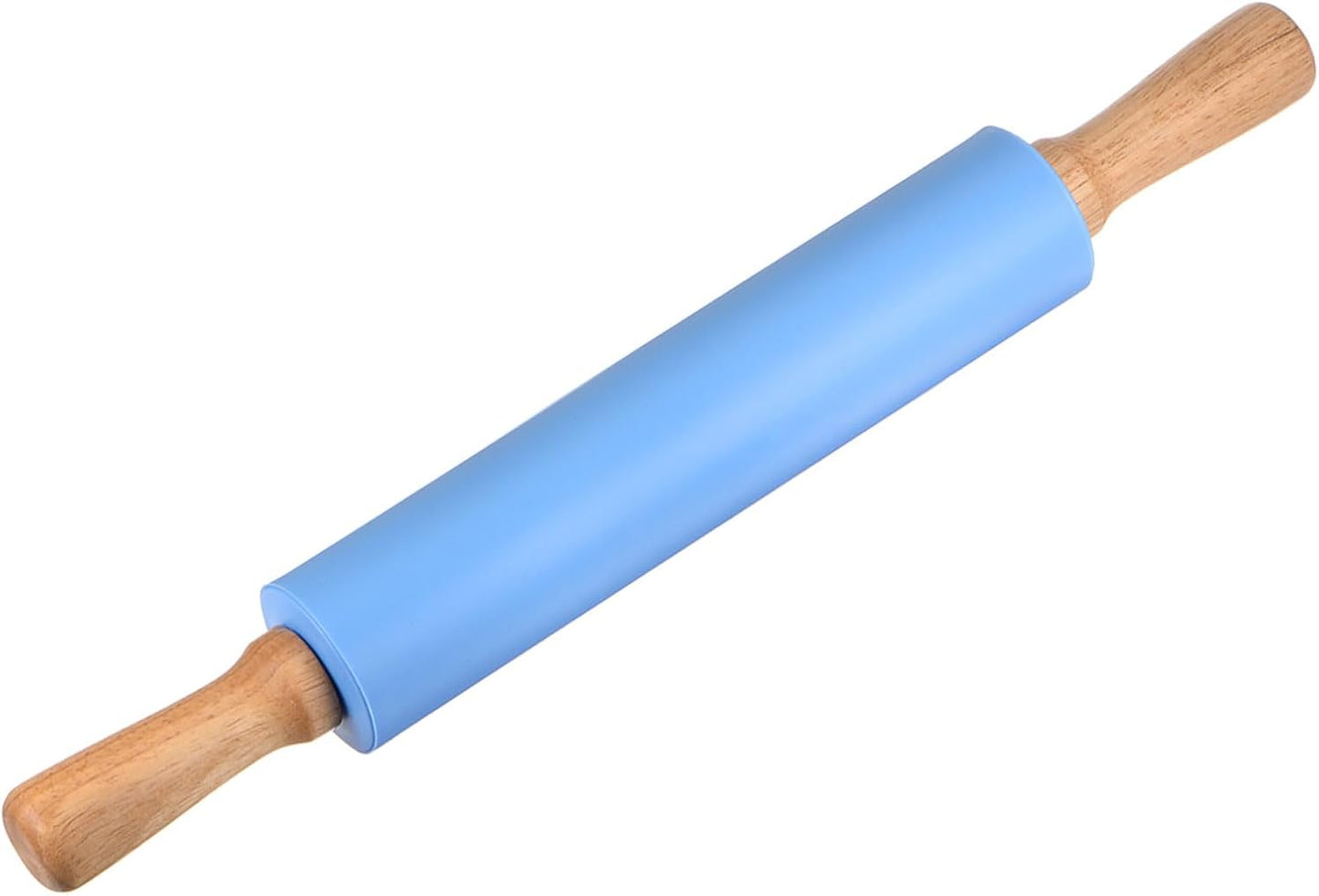 HARFINGTON Silicone Rolling Pins for Baking 12.2 Inch Non-Stick Silicone Surface Wooden Handle Rolling Pin Small Roller Playdough Rolling Pins for Fondant Kitchen Dough Pizza, Green