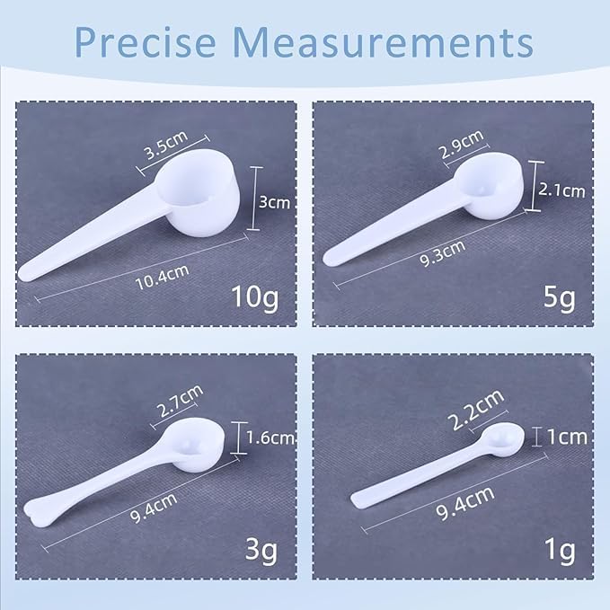 4 Packs Measuring Spoons Set 1g 3g 5g 10g Scoops for Coffee Protein Milk Powder Kitchen Tools for Accurate Measurements Spoons for Creatine Protein Formula Gram Measuring Scooper