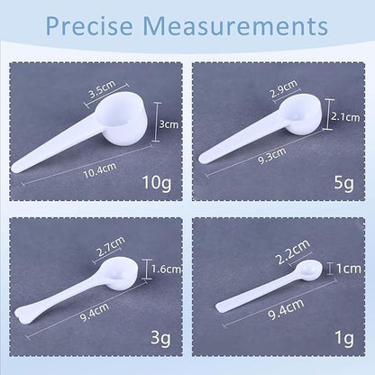 4 Packs Measuring Spoons Set 1g 3g 5g 10g Scoops for Coffee Protein Milk Powder Kitchen Tools for Accurate Measurements Spoons for Creatine Protein Formula Gram Measuring Scooper