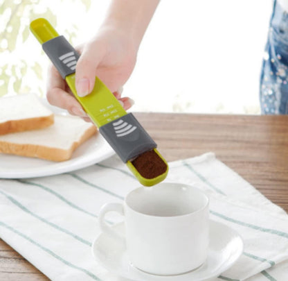 2PCS Adjustable Sliding Measuring Spoon Double-ended with graduations, adjustable measuring spoon for measuring dry and semi-liquid ingredients for baking, cooking, powders