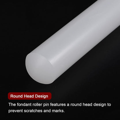 HARFINGTON 13 Inch x 0.98 Inch PP Plastic Non-Stick Fondant Rolling Pin - Dough Roller for Cookie, Pastry, Pizza, Clay - Kitchen Decorating Tools