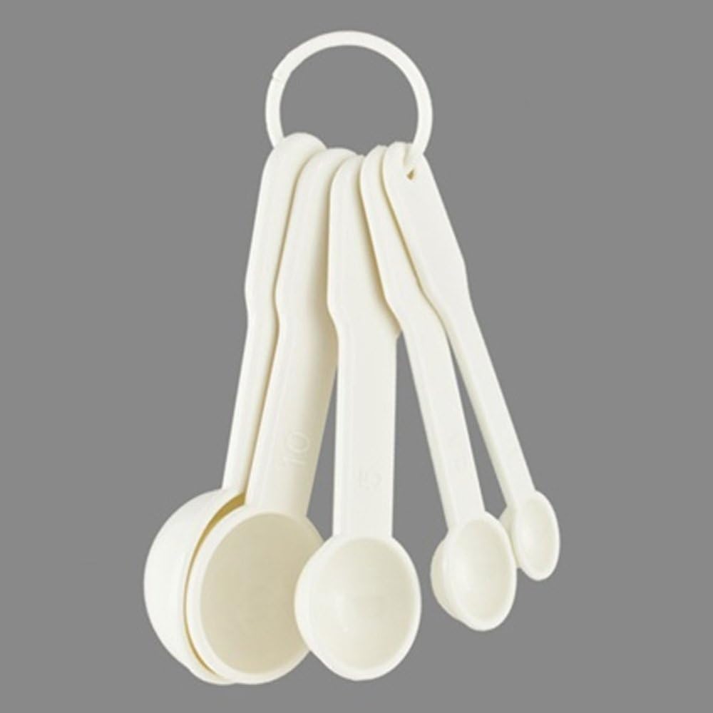 5 in 1 White Plastic 1g 2.5g 5g 10g 15g Measuring Spoons Set Kitchen Baking Tools