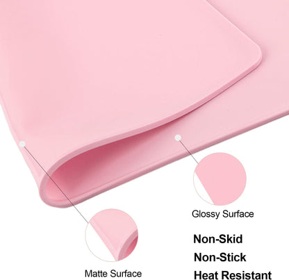 Standard Silicone Mat,Black Baking Mat-Food Grade Kids Dinner Table Placemat Non Slip Counter Mat with Raised Edges Heat Resistant Mat for Air Fryer Nonstick Pastry Dough Mat(1 Pack 23.6'' x 15.7'')