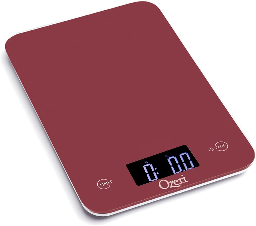 Ozeri Touch Professional Digital Kitchen Scale (12 lbs Edition), Tempered Glass in Elegant Black