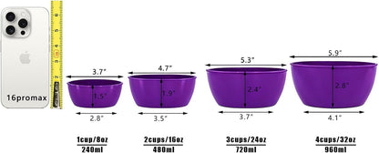 4-Piece Classic Plastic Prep Bowls with Lids, Nesting Plastic Small Mixing Bowl Set for Mixing, Baking, Prepping, Cooking and Serving Food, Microwave and Dishwasher Safe