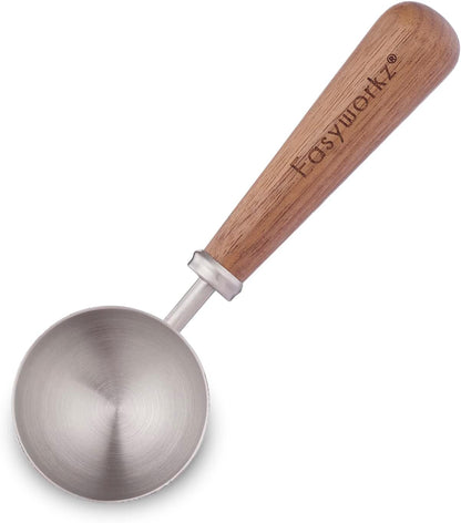 Easyworkz Retro Stainless Steel Coffee Spoon With Black Walnut Handle,10g - Measuring Spoon (Brushed gold)