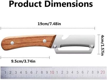 Premium Vegetable Peeler with Wooden Handle and Bottle Opener, Multifunctional Vegetable Peeler for Kitchen,Designed for Peeling Various Fruits and Vegetables(1pcs)