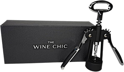 The Wine Chic Heavy Duty Winged Wine Opener, Durable Corkscrew Wine Opener in Elegant Gift Box, Easy to Use Wine Bottle Opener for Effortless Wine Opening