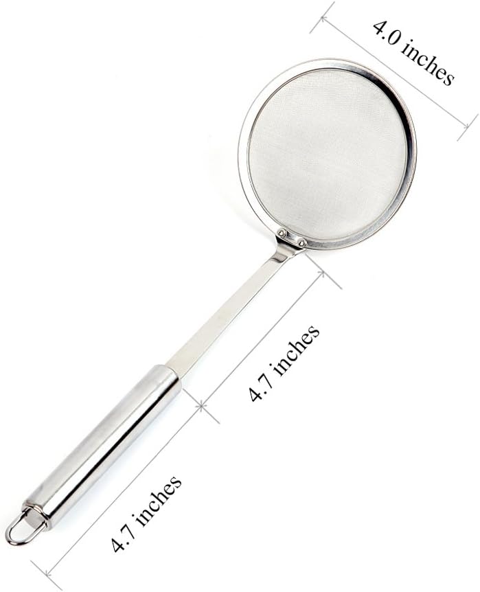 Hot Pot Fat Skimmer Spoon - Stainless Steel Fine Mesh Strainer for Skimming Grease and Foam