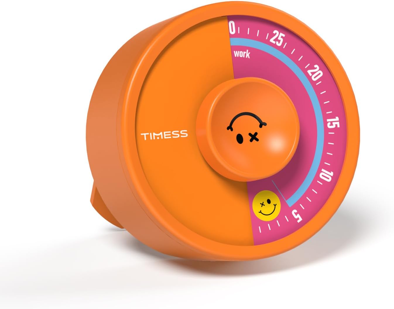 60-Minute Visual Timer, Twist to Set, Loud Battery-Powered Alarm, High-Visibility Rotary Countdown Dial for Kitchen, Work, Study & Time Management (Orange)