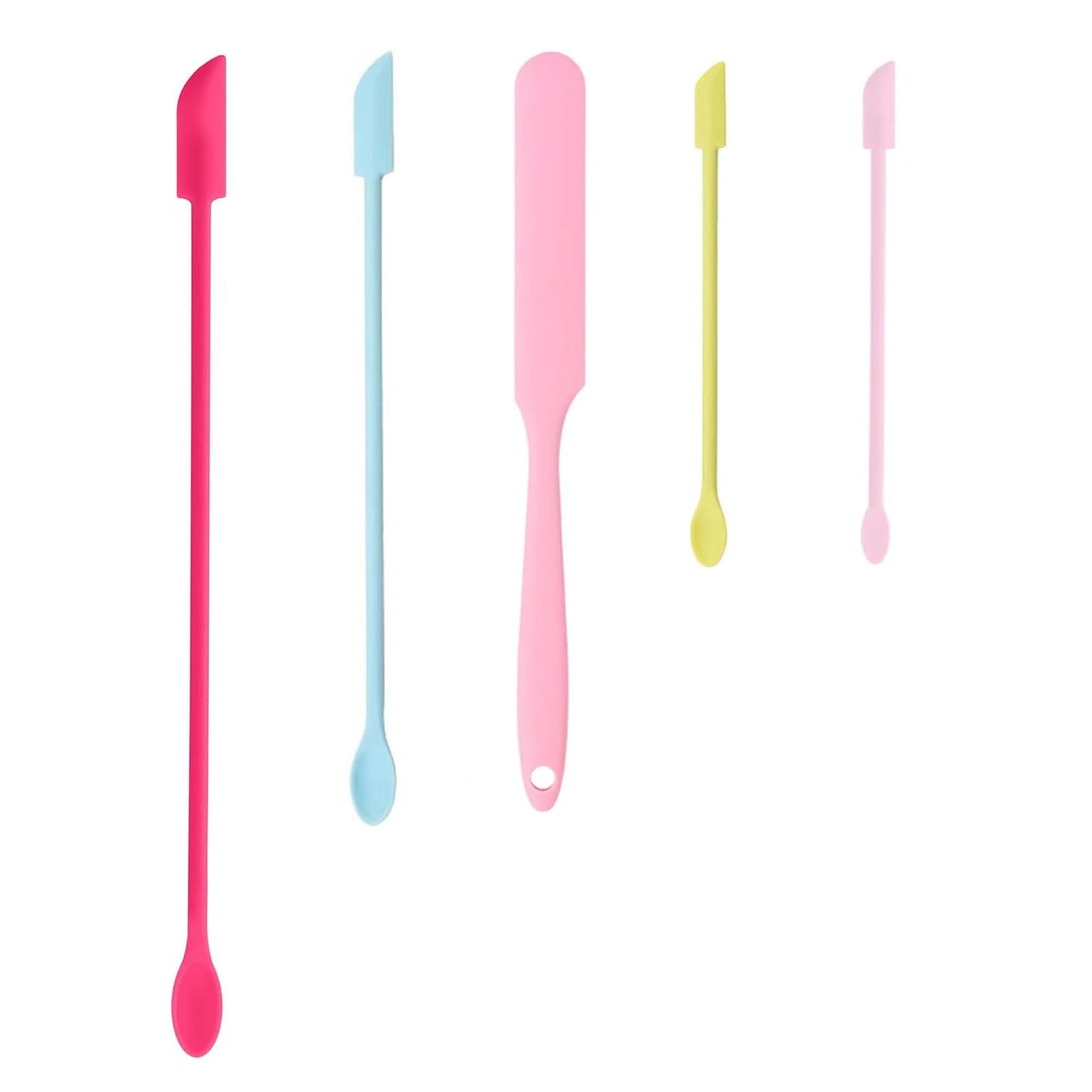 Mini Spatula Silicone Spatula Set, 4pcs Small Makeup Scrapers for Cosmetics, Reusable Beauty Tiny Tools, Thin Jar Scraper, Get Last of Makeup Out