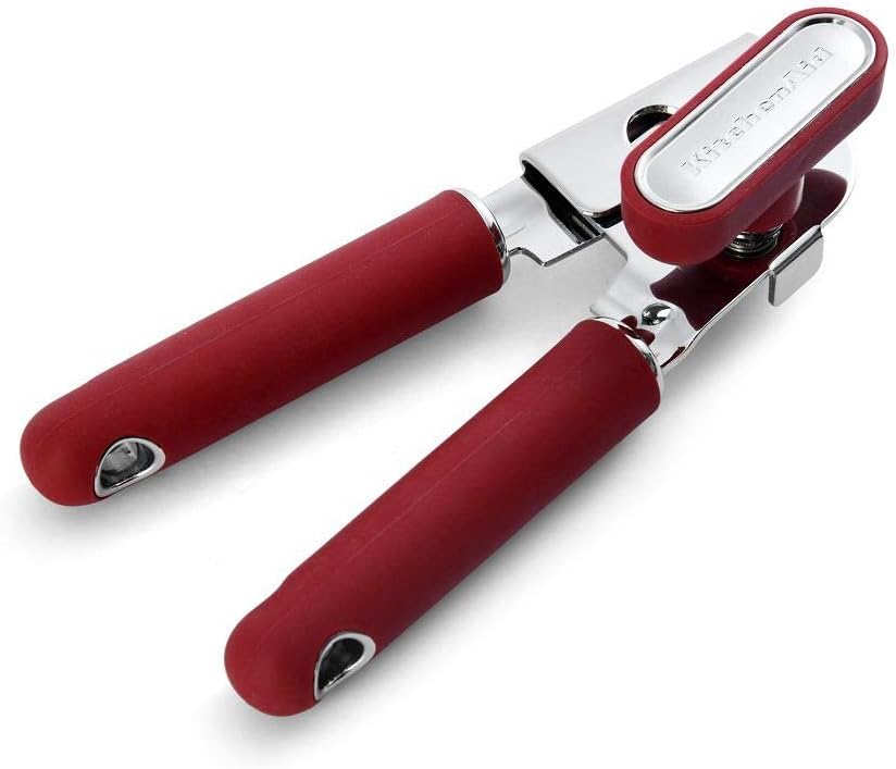 KitchenAid Classic Multifunction Can Opener and Bottle Opener Easy to Use, Razor Sharp Stainless Steel Cutting Wheel, Soft Ergonomic Handles, Black