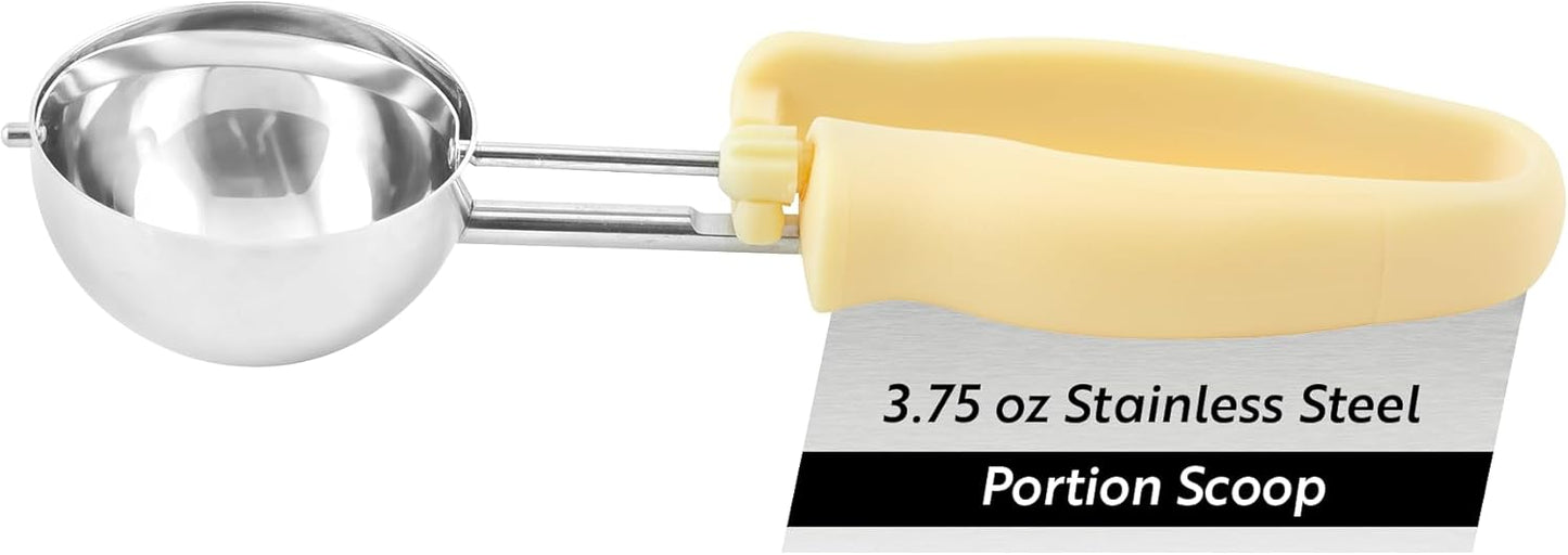 Restaurantware Ice Cream Scoop 1 Case 3.75 oz Stainless Steel Portioner Commercial Kitchen Tool Comfortable Grip Dishwasher-Safe Ambidextrous Handle