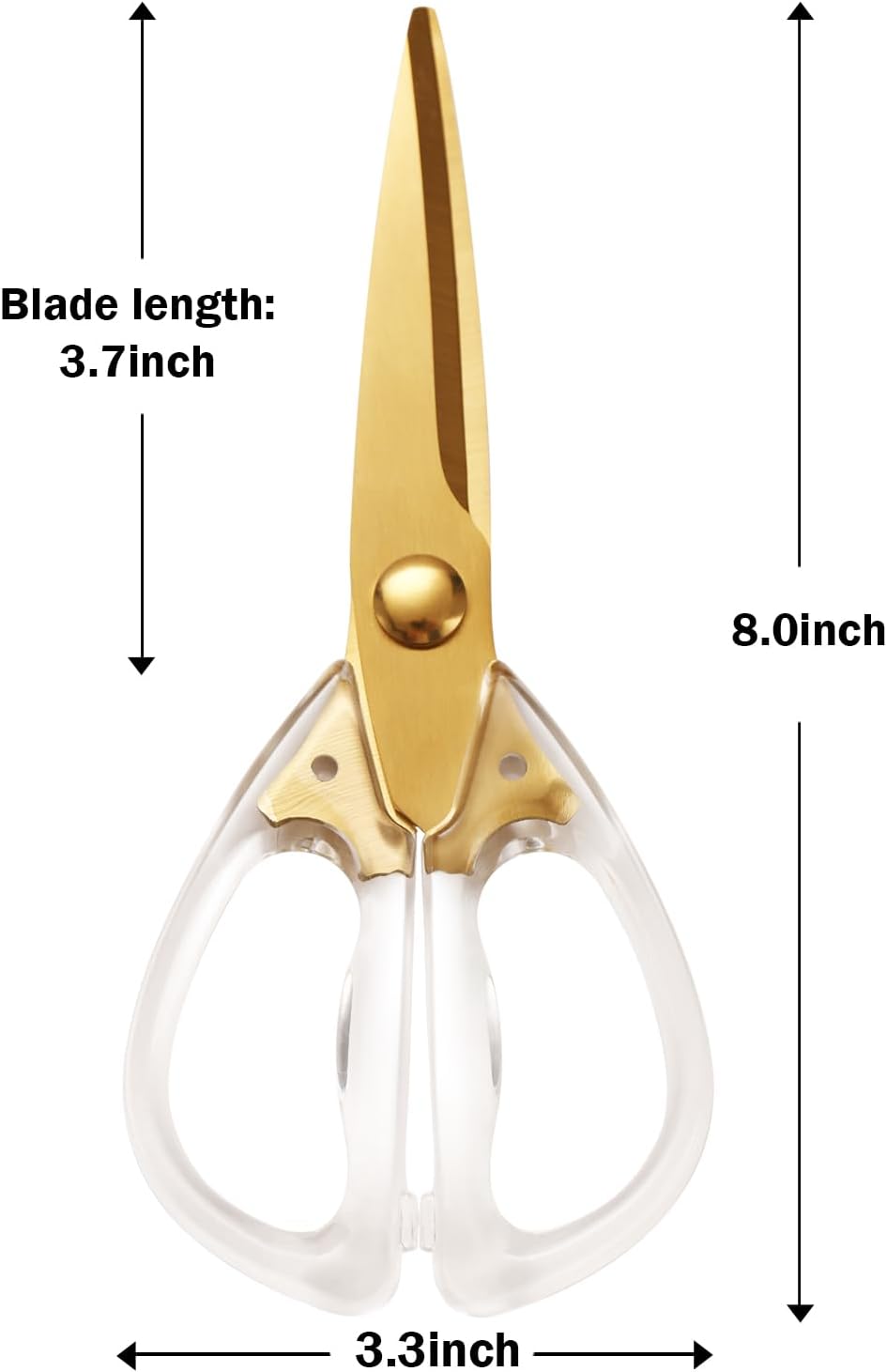 Heavy Duty Kitchen Scissors, Titanium Coated All Purpose Shears - Extra Sharp Detachable Blades for Poultry, Chicken Bones, Meat, Vegetables, Herbs | Micro Serrated & Ergonomic Handle