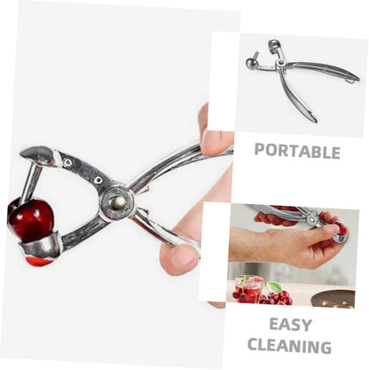 STOBAZA Stainless Steel Cherry Pitter Olive Remover Heavy Duty Date Corer Tool Fruit Pit Remover for Kitchen Versatile
